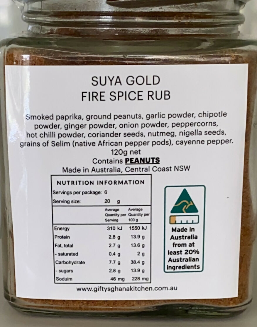 "SUYA GOLD" FIRE SPICE RUB - West African Spice Blend